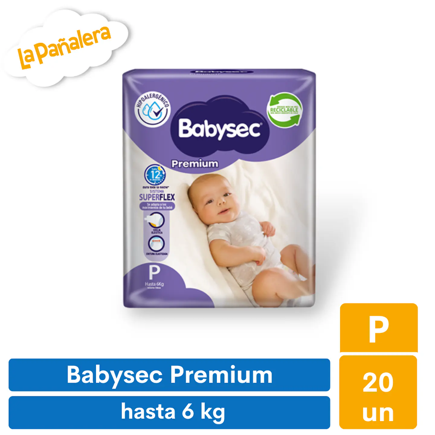 Pañal Babysec Premium Talla P 20 unidades 1