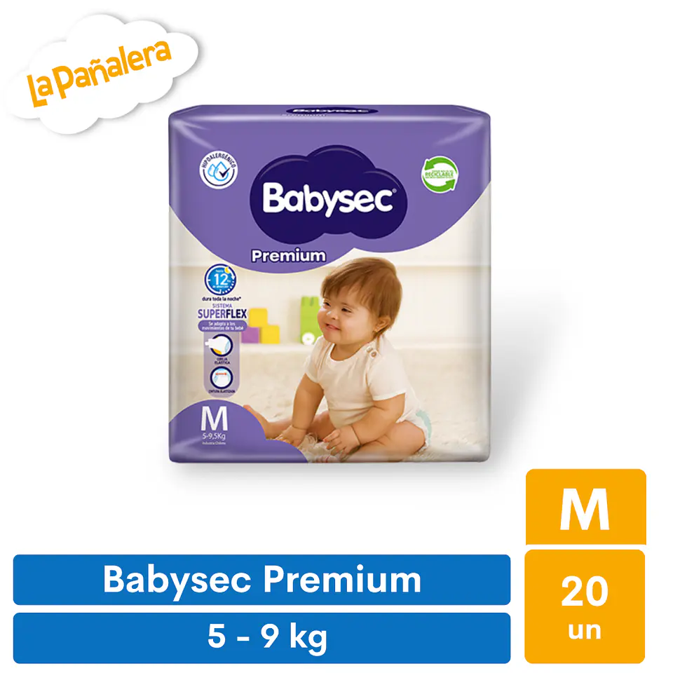 Pañal Babysec Premium Talla M 20 unidades 1