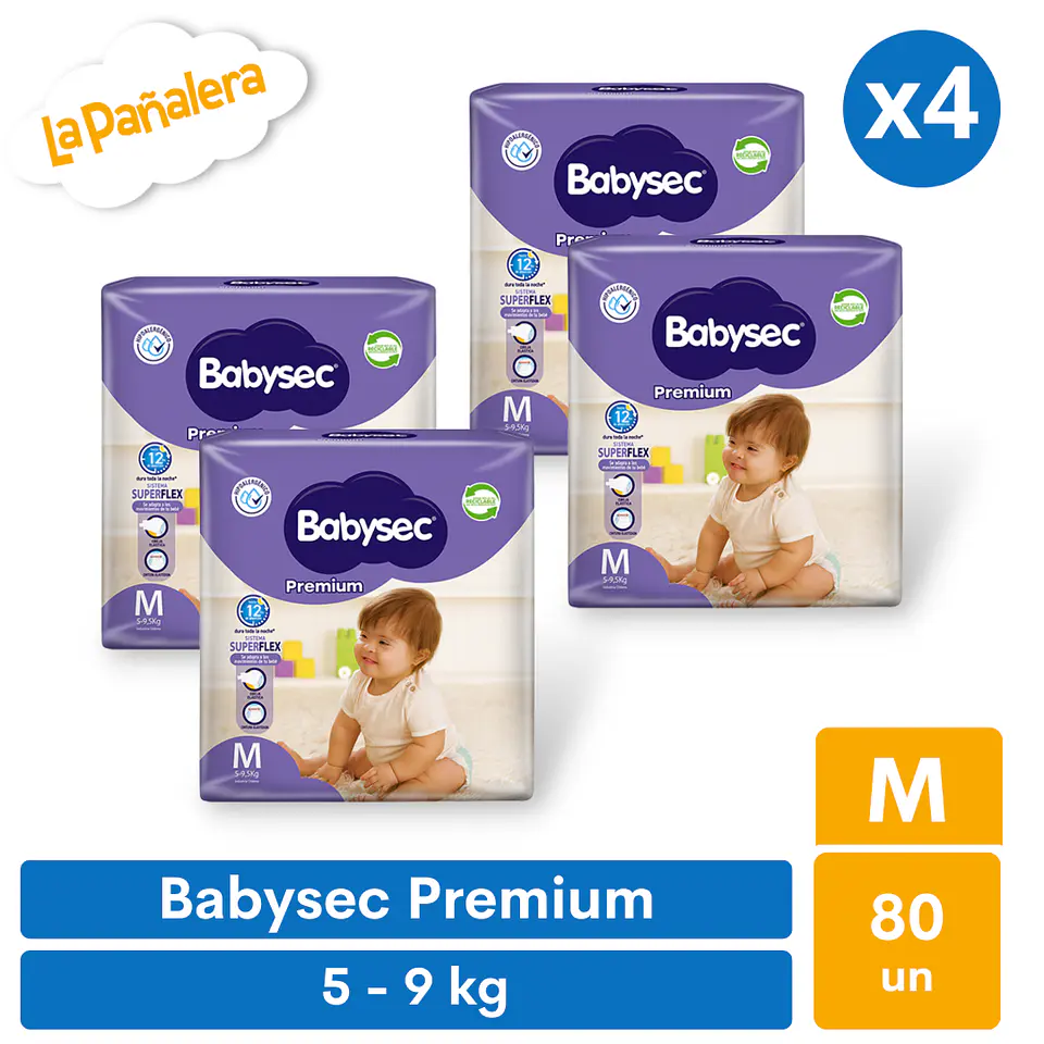 Pañal Babysec Premium Talla M 80 unidades 1
