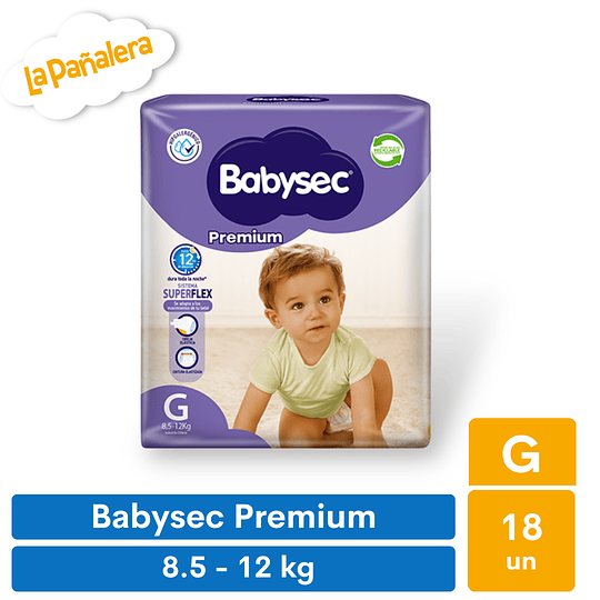 Pañal Babysec Premium Talla G 18 unidades