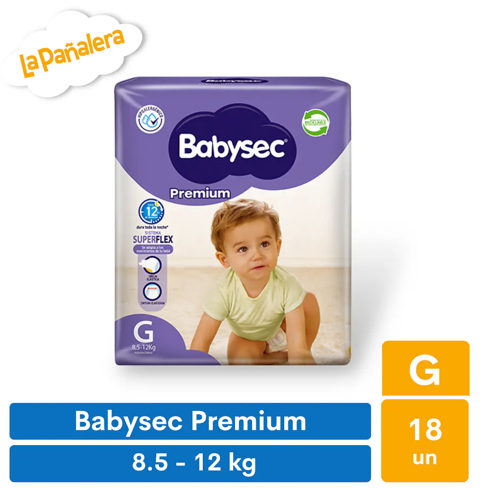 Pañal Babysec Premium Talla G 18 unidades 1