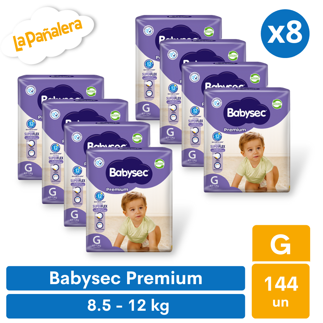 Pañal Babysec Premium Care Talla RN 144 u