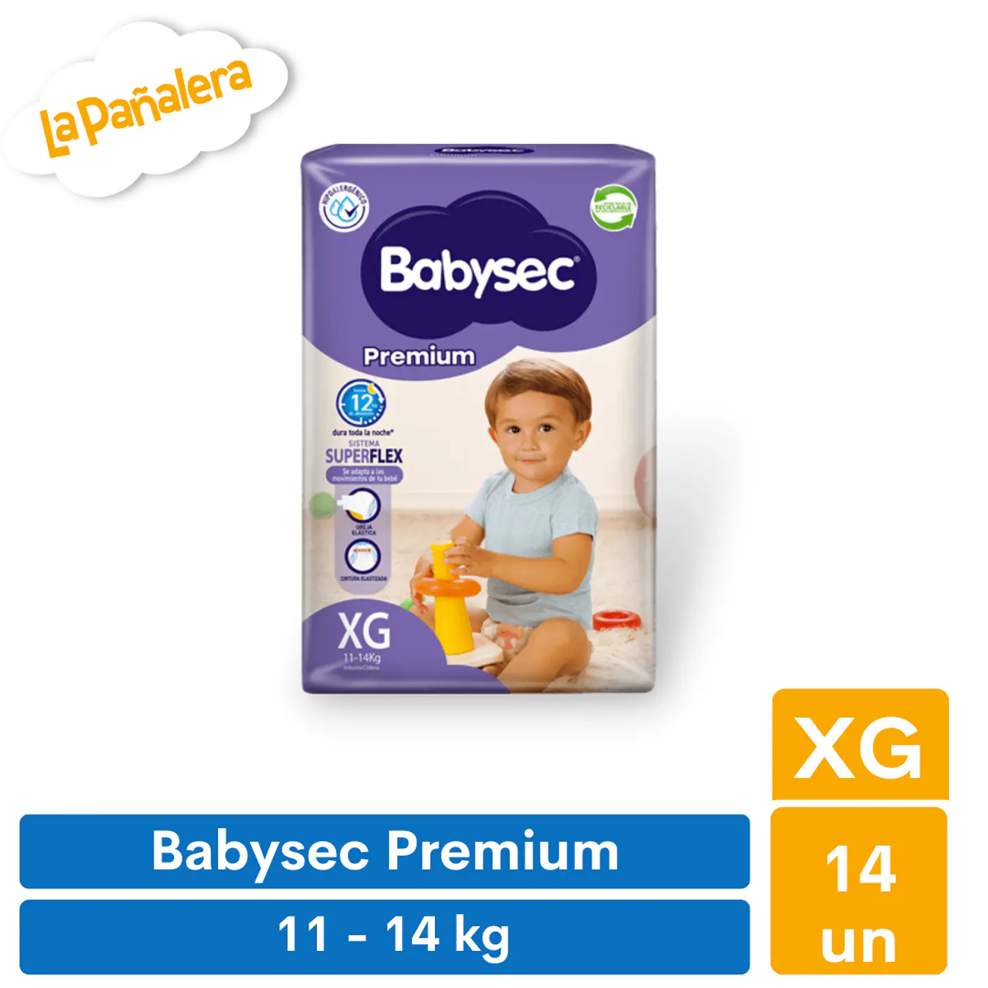 Pañal Babysec Premium Talla XG 14 unidades 1