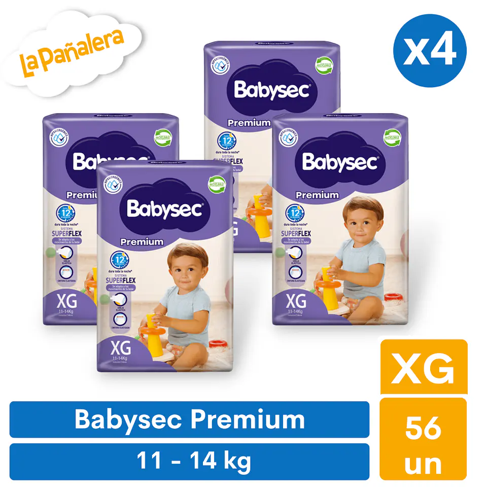 Pañal Babysec Premium Talla XG 56 unidades 1