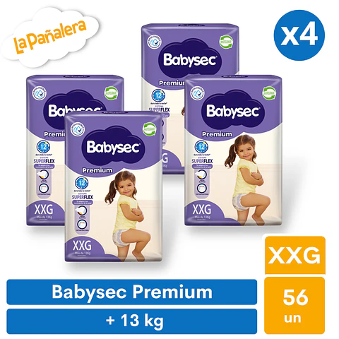 Pañal Babysec Premium Talla XXG 56 unidades