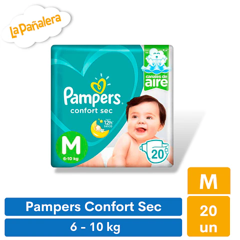 Pañal Pampers Confort Sec Talla M 20 unidades