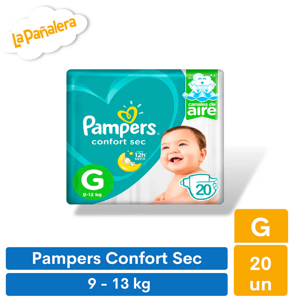 Pañal Pampers Confort Sec Talla G 20 unidades 1
