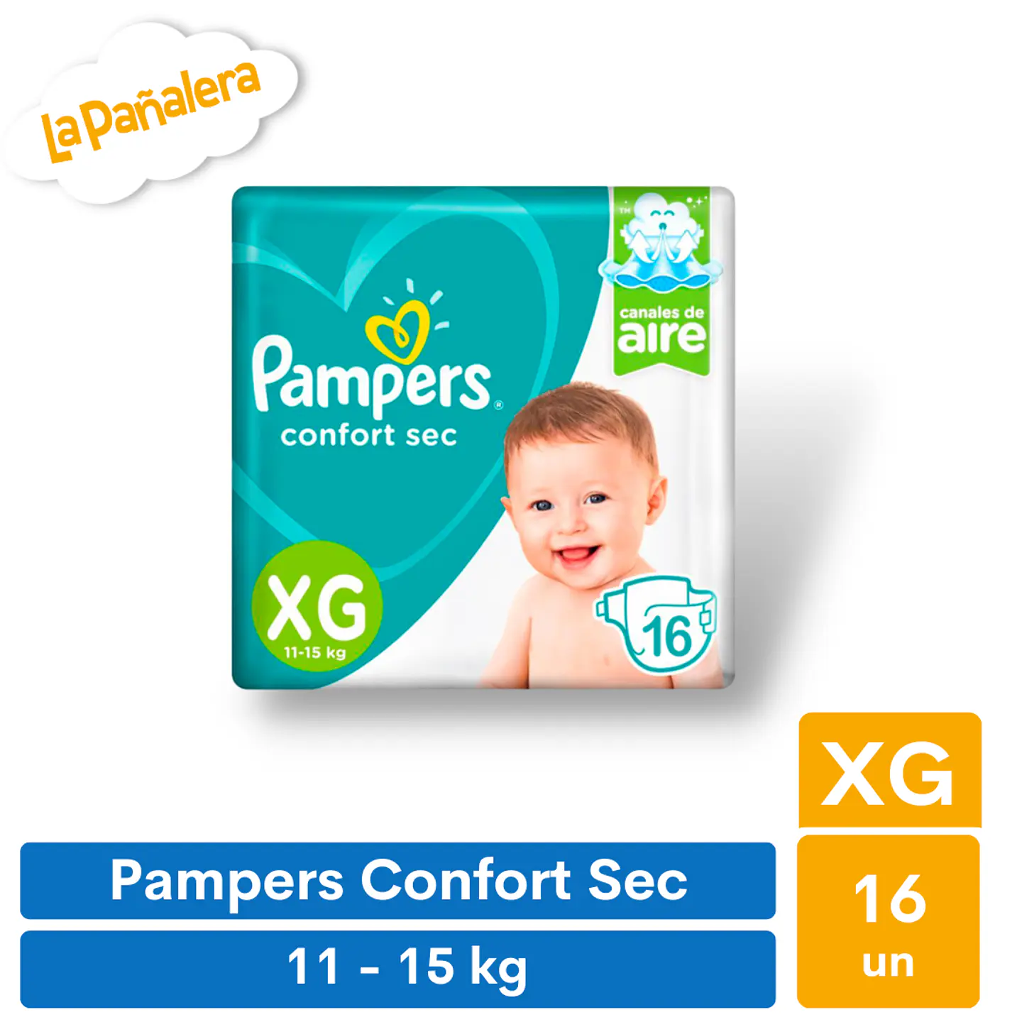 Pañal Pampers Confort Sec Talla XG 16 unidades 1