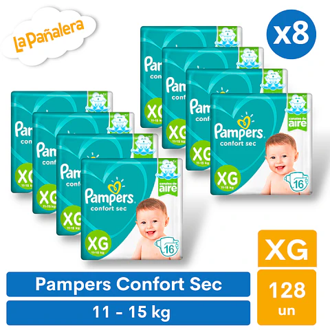 Pañal Pampers Confort Sec Talla XG 128 unidades