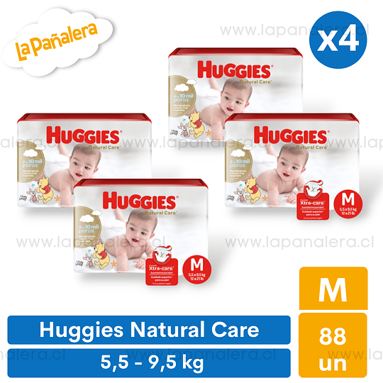 Pañal Huggies Natural Care Talla M 88 unidades