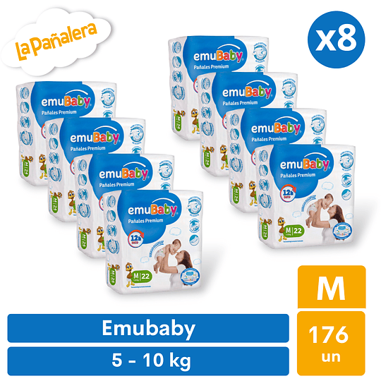 Pañal Emubaby Talla M 176 unidades