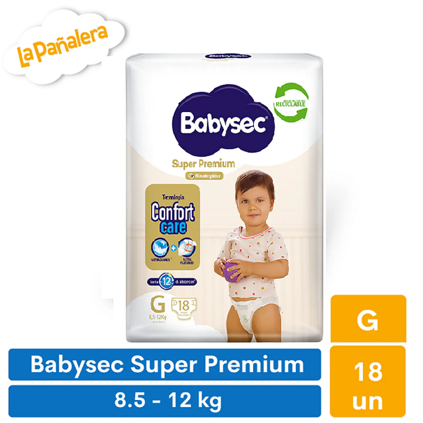 Pañal Babysec Super Premium Talla G 18 unidades 1