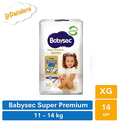 Pañal Babysec Super Premium Talla XG 14 unidades