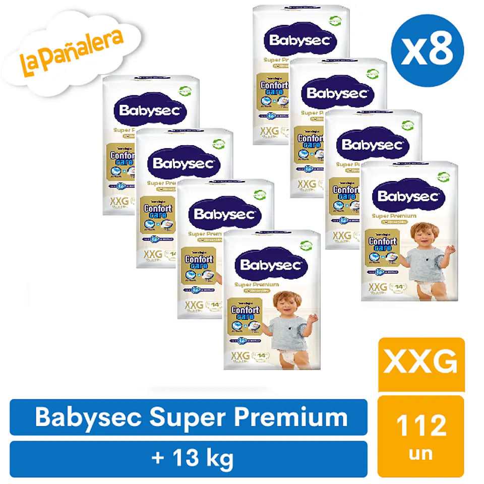 Pañal Babysec Super Premium Talla XXG 112 unidades 1