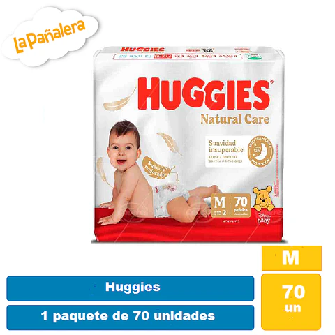 Pañal Huggies Natural Care Talla M 70 unidades