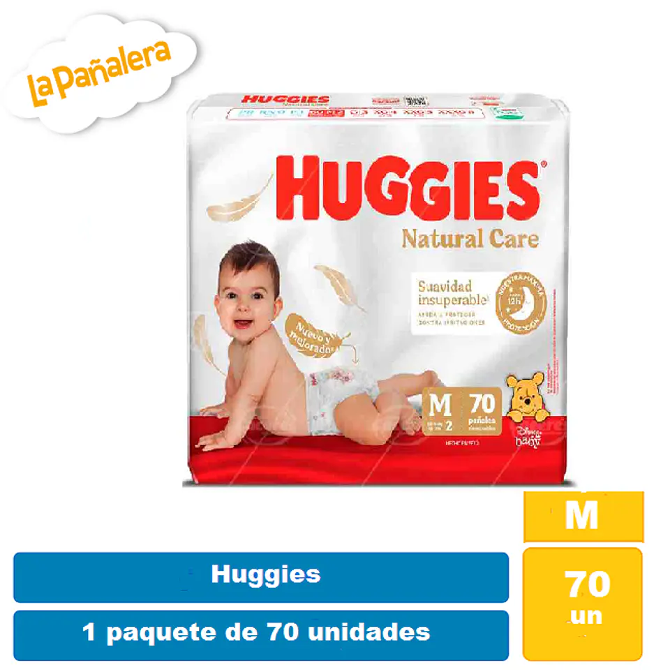 Pañal Huggies Natural Care Talla M 70 unidades 1