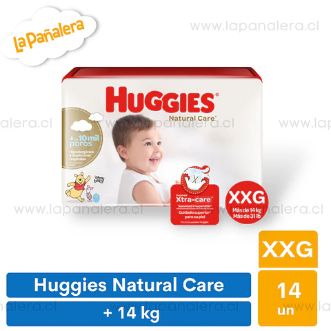 Pañal Huggies Natural Care Talla XXG 14 unidades