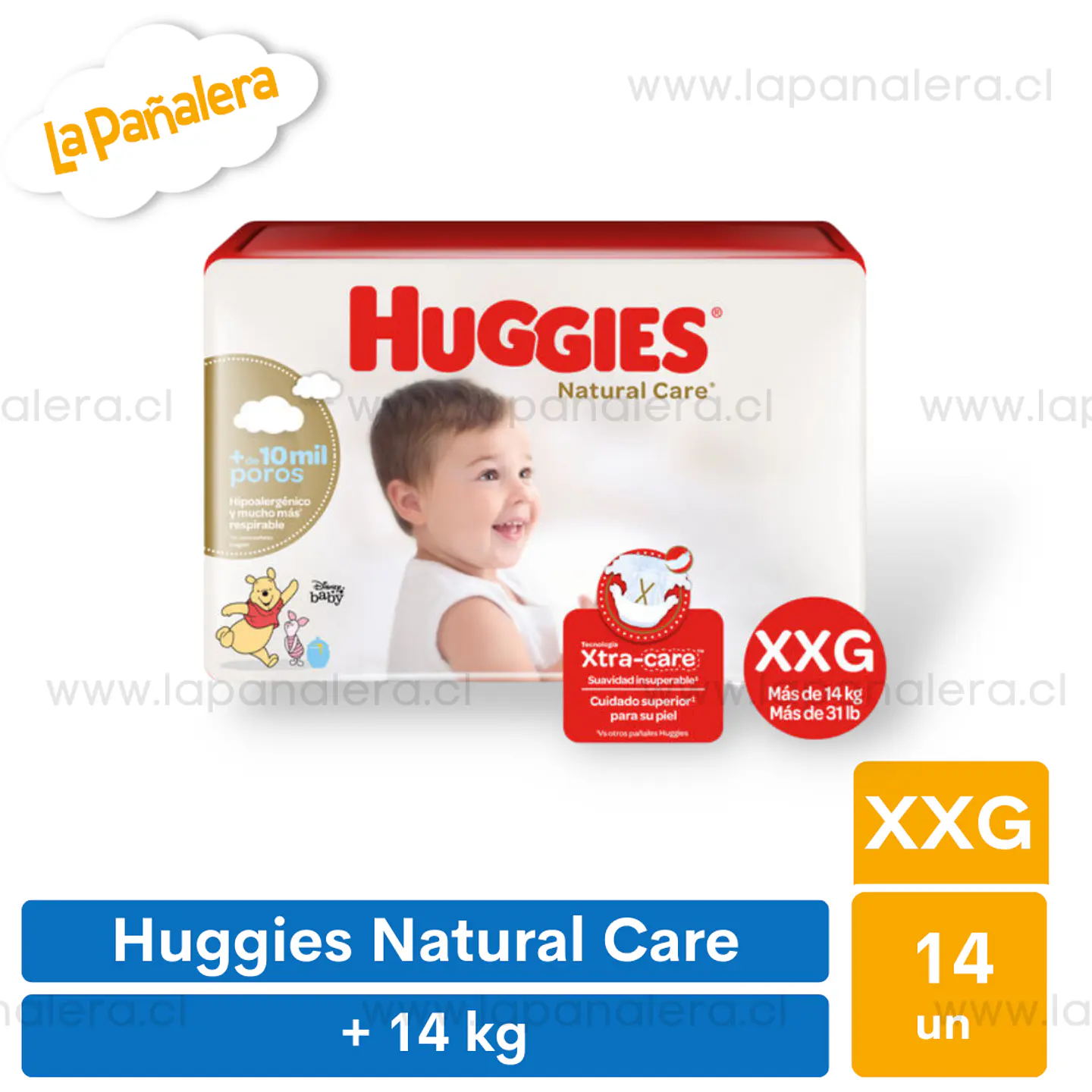 Pañal Huggies Natural Care Talla XXG 14 unidades 1
