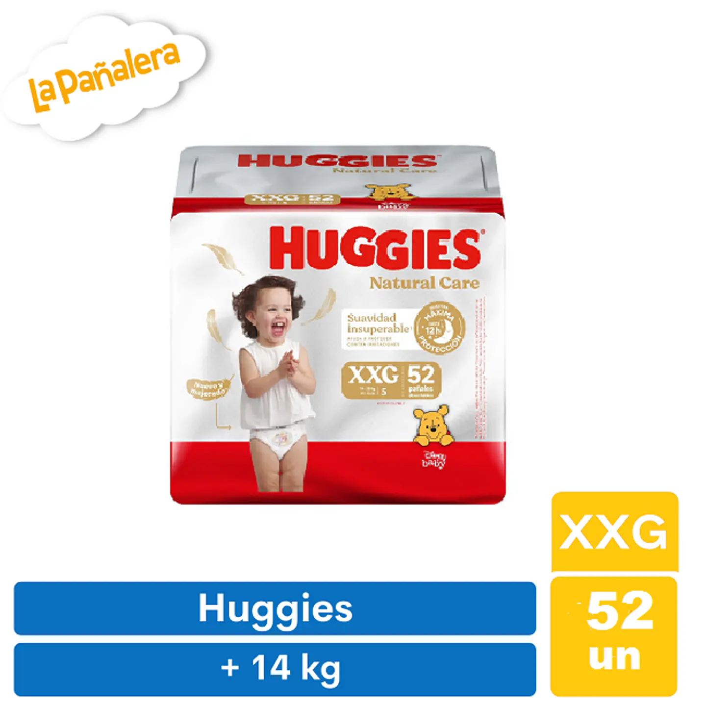 Pañal Huggies Natural Care Talla XXG 52 unidades 1