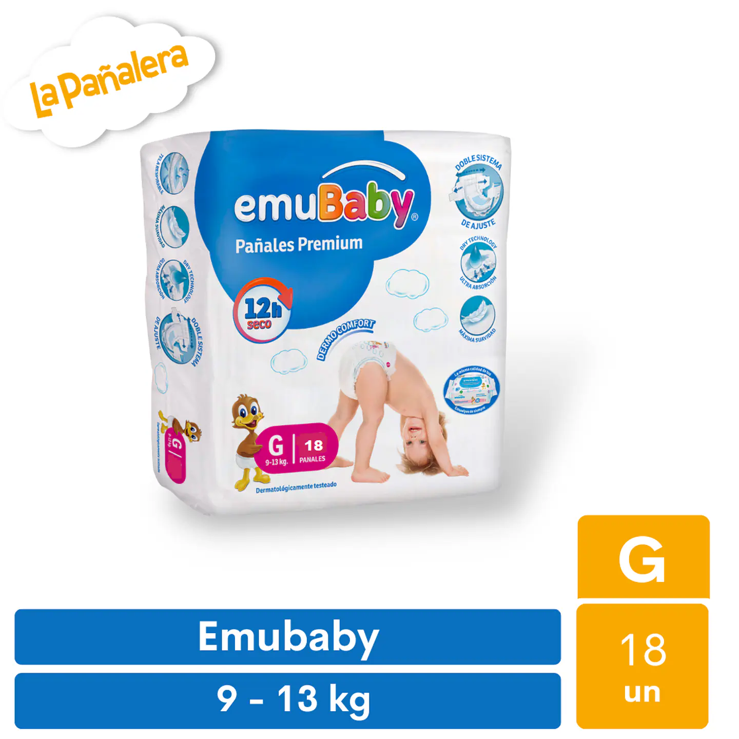 Pañal Emubaby Talla G 18 unidades 1