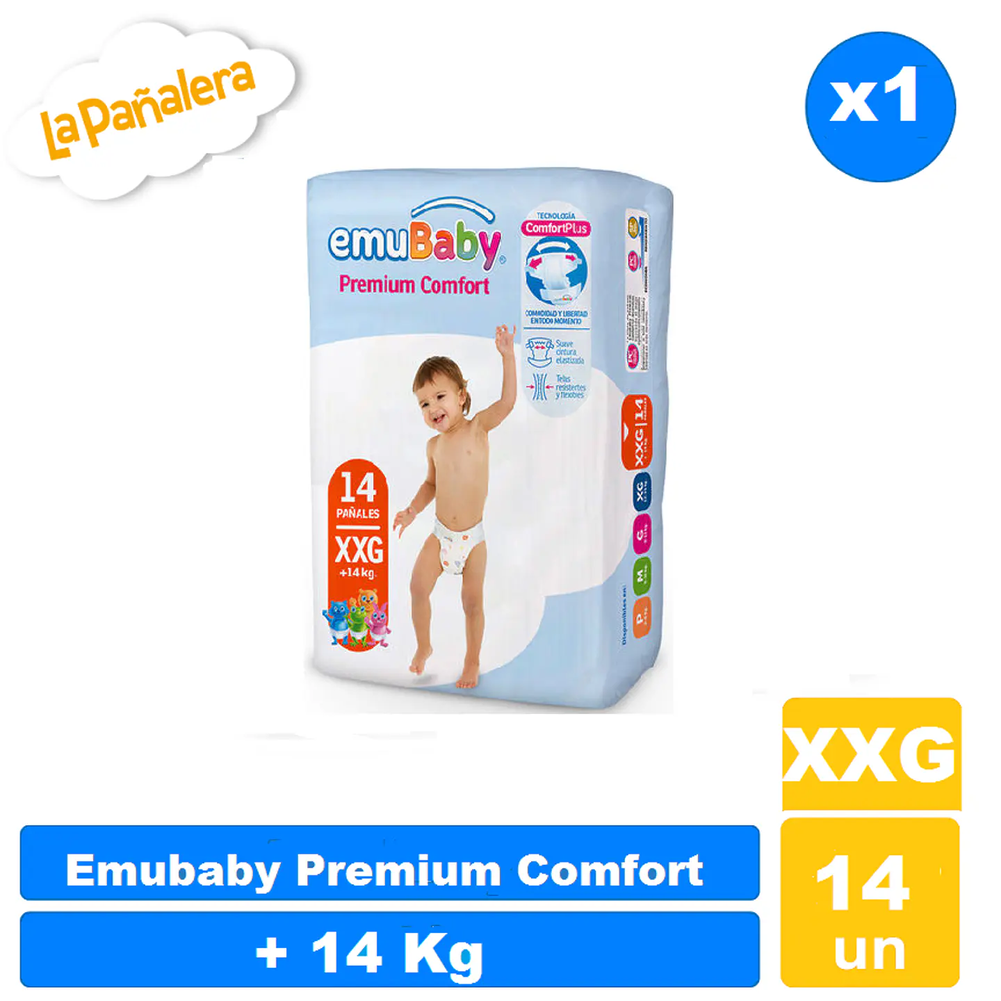 Emubaby Premium Comfort talla XXG 14 u 1