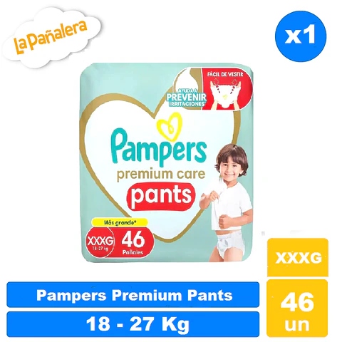 Pañal Pampers Premium Care Pants Talla XXXG 46 u