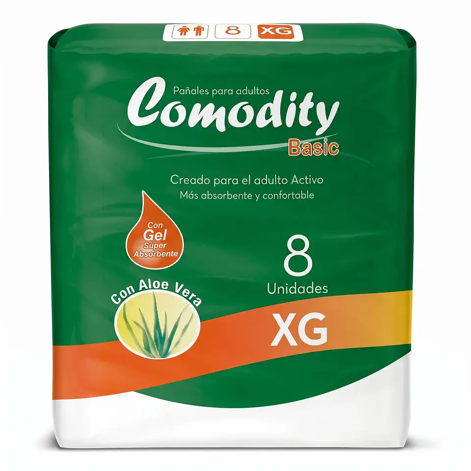 Pañal Adulto – Comodity Basic – Talla XG – 8 Unidades 1