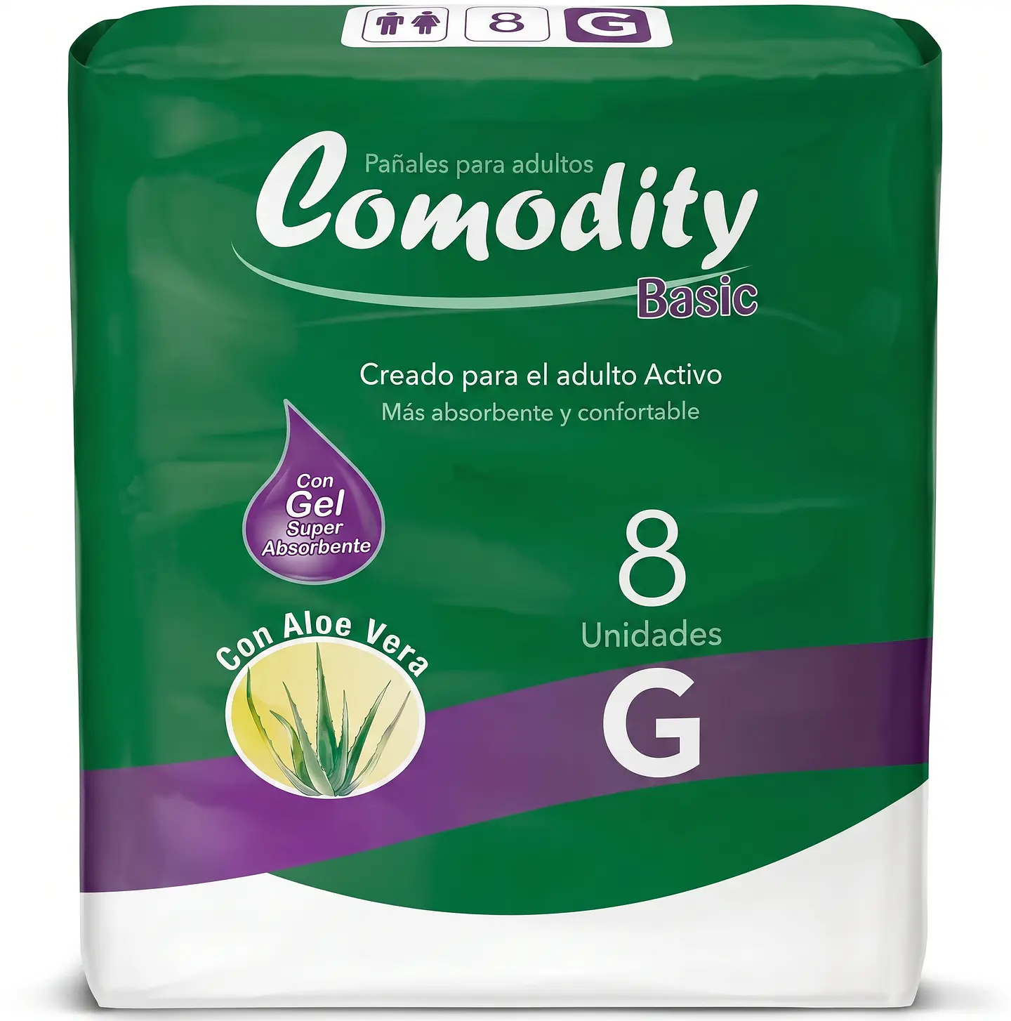 Pañal Adulto – Comodity Basic – Talla G – 8 Unidades 1