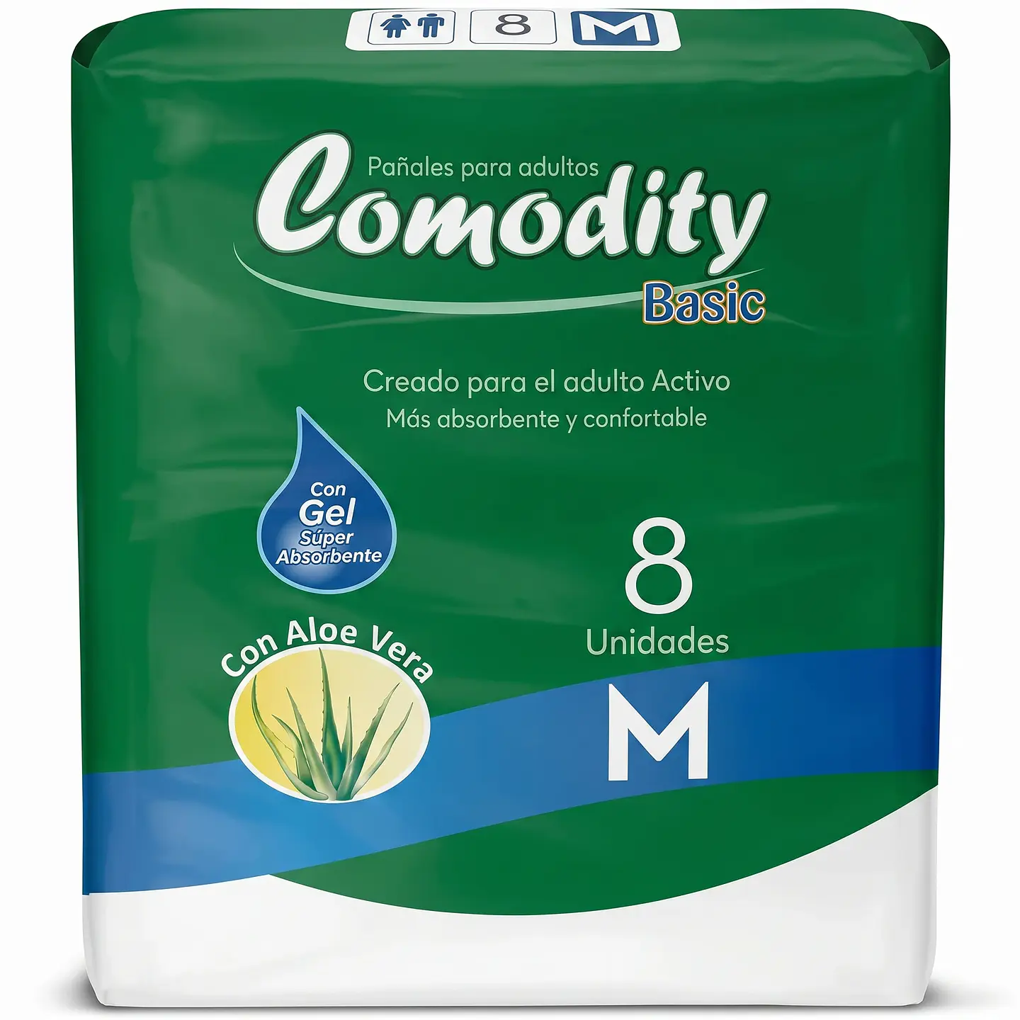 Pañal Adulto – Comodity Basic – Talla M – 8 Unidades 1
