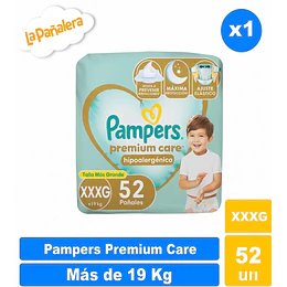 Pañal Pampers Premium Care Talla XXXG 52 u