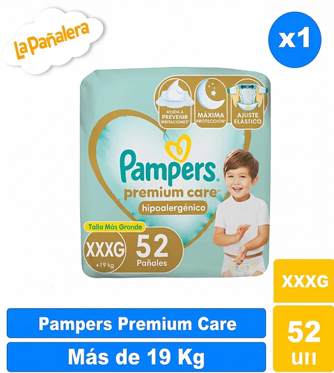 Pañal Pampers Premium Care Talla XXXG 52 u
