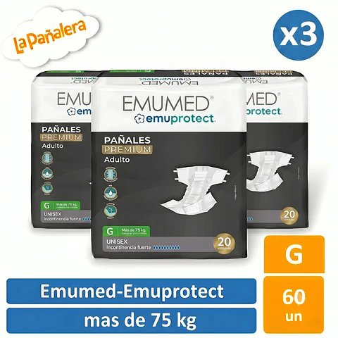 Pañal Adulto Emumed Talla G - 60 un