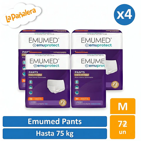 Pañal Adulto Tipo Pants Emumed Talla M - 72 un