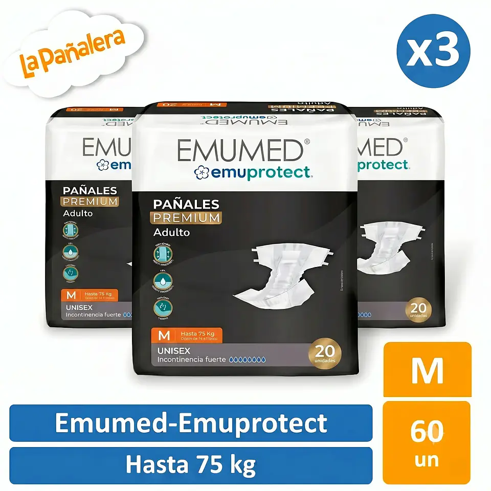Pañal Adulto Emumed Talla M - 60 un 1