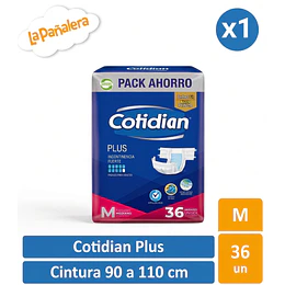 Pañal adulto Cotidian Plus talla M 36u