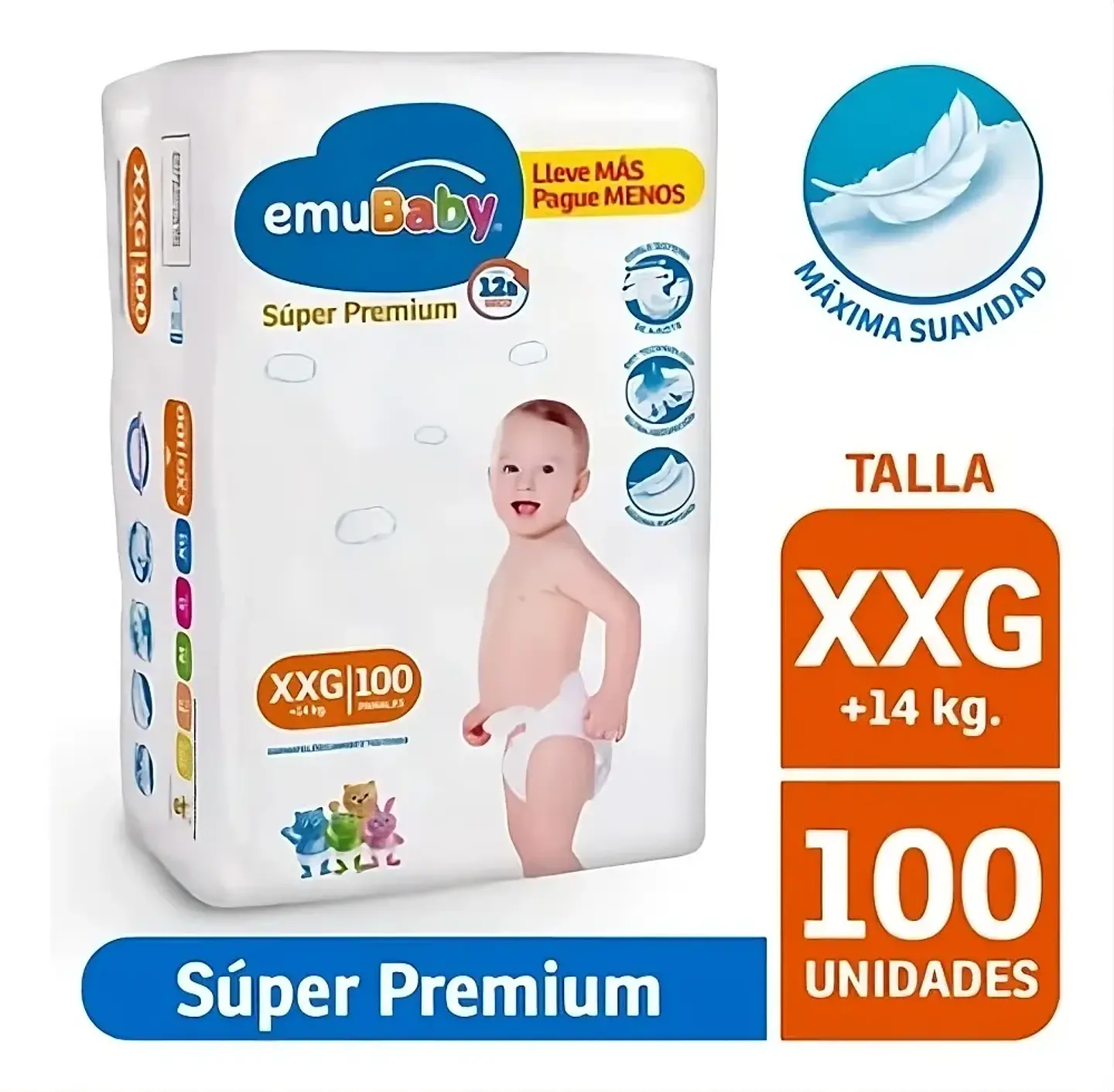 Pañal Emubaby Super Premim Talla XXG 100 unidades 1