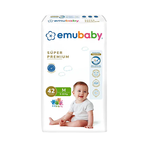 Pañales Emubaby Super Premium Talla M - 42 Unidades