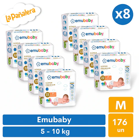 Pañal Emubaby Talla M 176 unidades