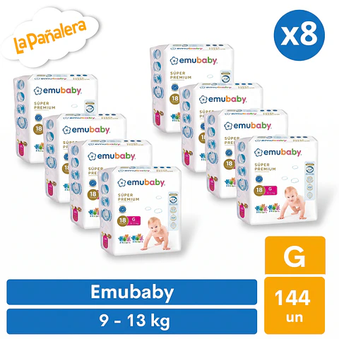 Pañal Emubaby Talla G 144 unidades