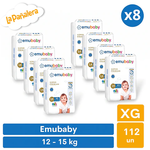 Pañal Emubaby Talla XG 112 unidades