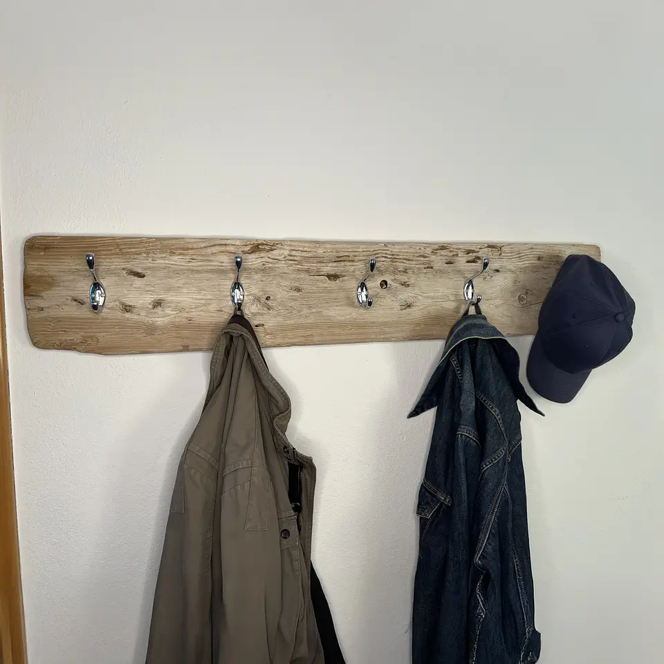 Driftwood coat rack, 5 big hooks 1