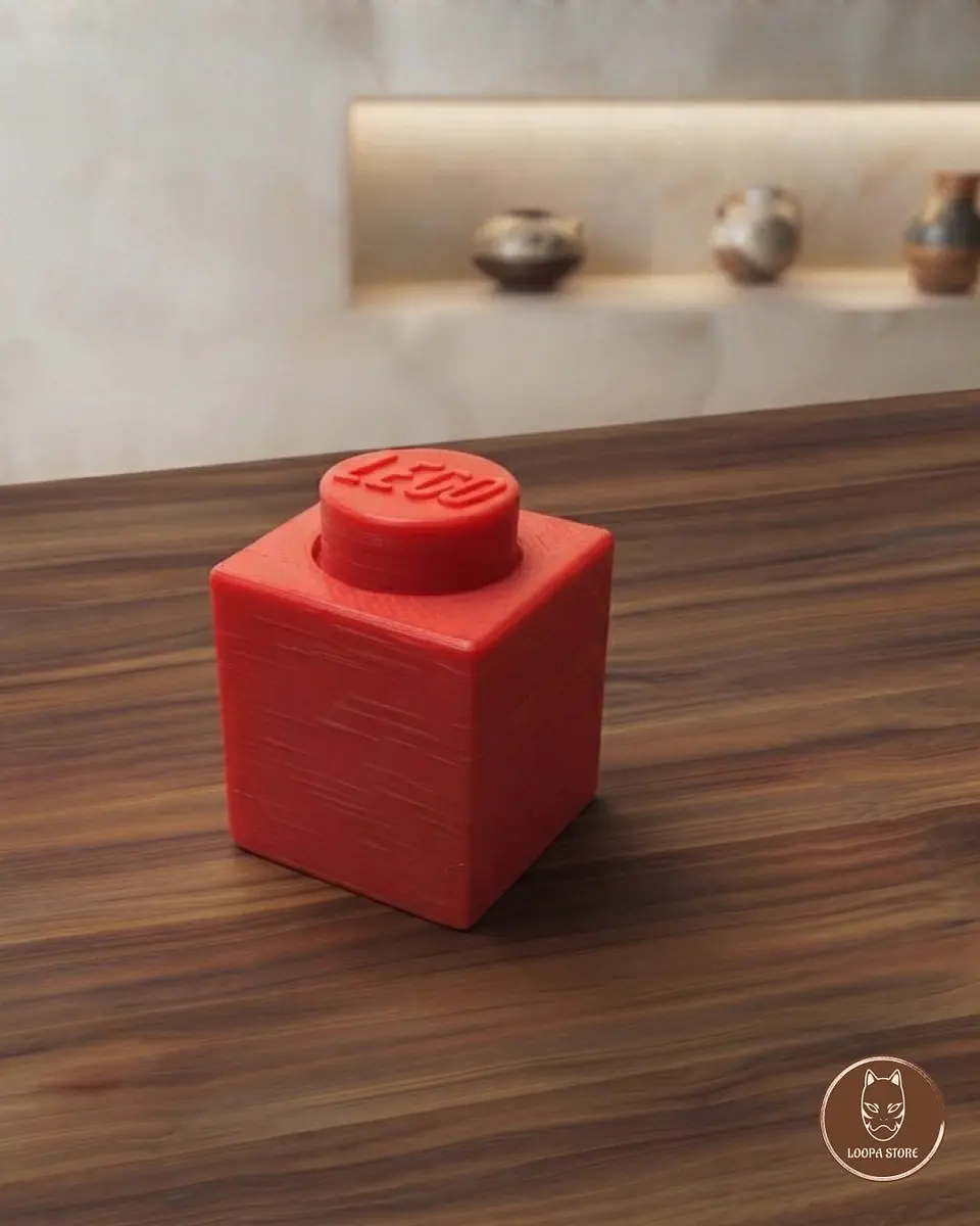 Clicker Bloque Rojo Impreso 3D — Fidget 1