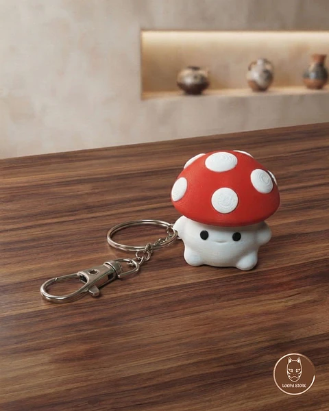 Clicker Hongo Rojo Impreso 3D — Fidget