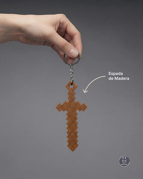 Llavero Espada de Madera Minecraft