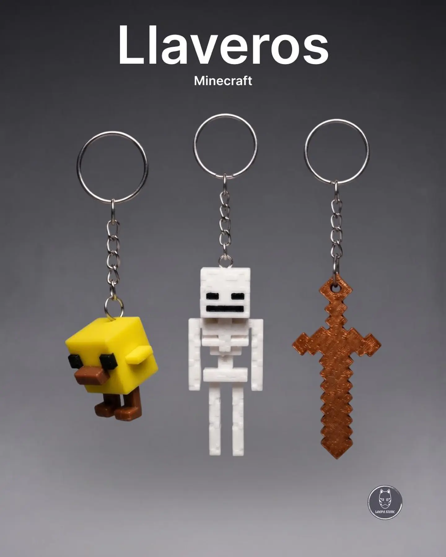 Pack 3 Llaveros Gamer — Roblox y Minecraft a Elección 1