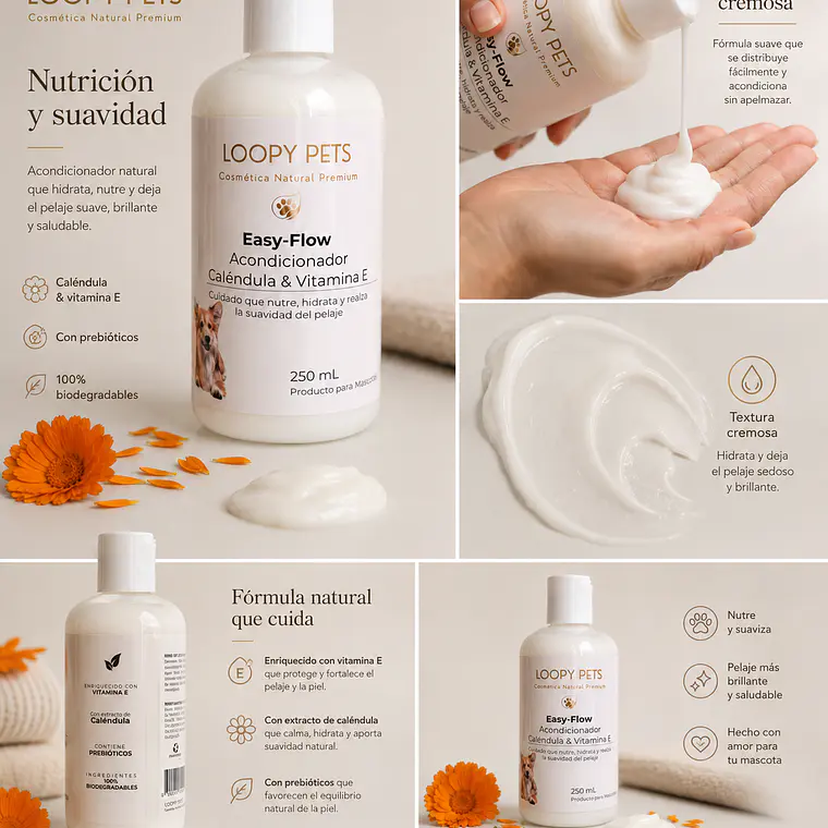 Acondicionador Caléndula & Vitamina E Easy Flow 250ml 3