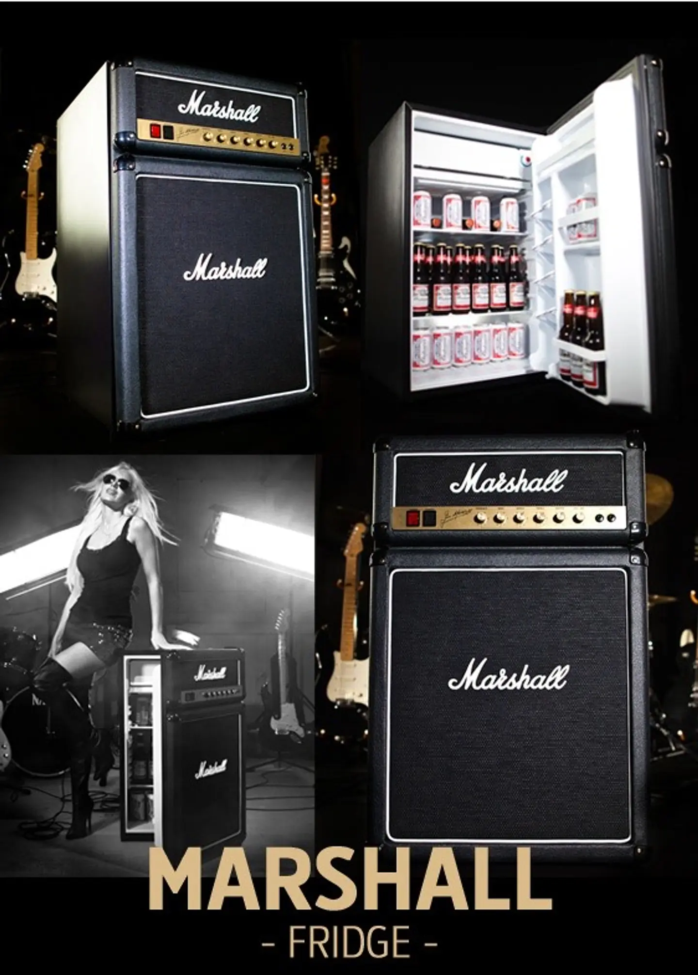 Frigobar 93L Customizado Estilo Marshall — A Estética Clássica do Amplificador Mais Famoso do Mundo com Refrescação De Respeito. 5