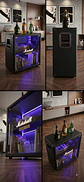 Barzinho Artesanal Estilo Marshall (70x70x35cm) — Porta Transparente em Acrílico, Iluminação Interna em LED e Acabamento de Luxo. - Thumbnail 2