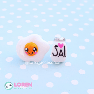 ARETES HUEVO FRITO Y SAL