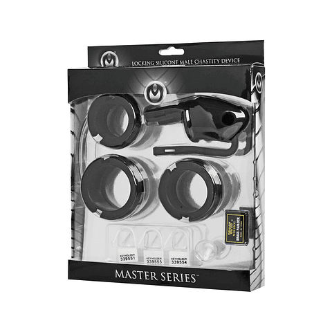 Jaula de castidad masculina de silicona Sado Shadow de Master Series